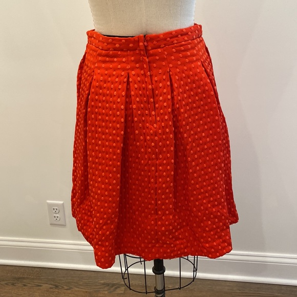 H&M Red Pleated Polka Dot, Side Pockets Skirt. - Picture 3 of 8